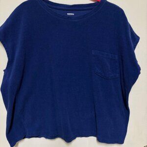 Sonoma Goods for Life Womens Sleeveless Royal Blue Oversized Crop Top. Sz. L